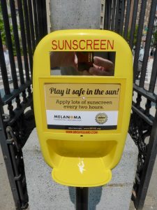 Der Sonnencreme-Spender im Boston-Common-Park